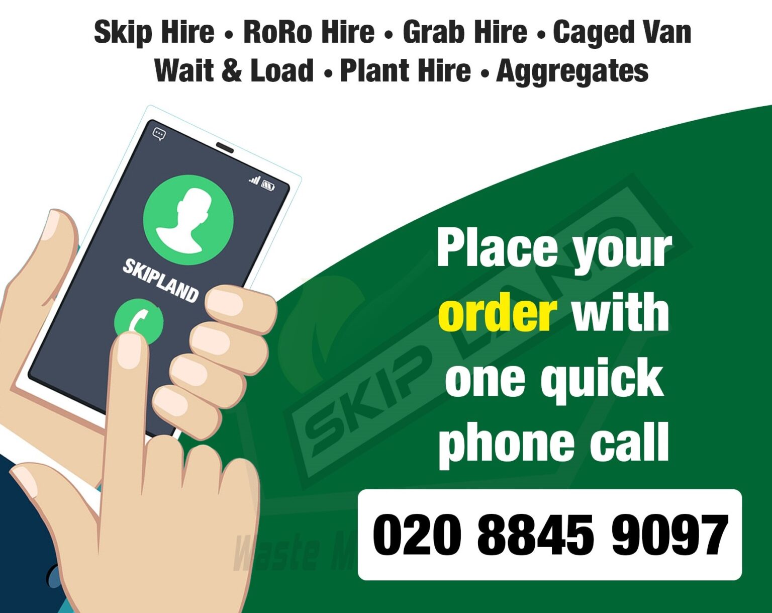 Waste collection near me SKIPLAND Skip Hire, RoRo Hire, Grab Hire
